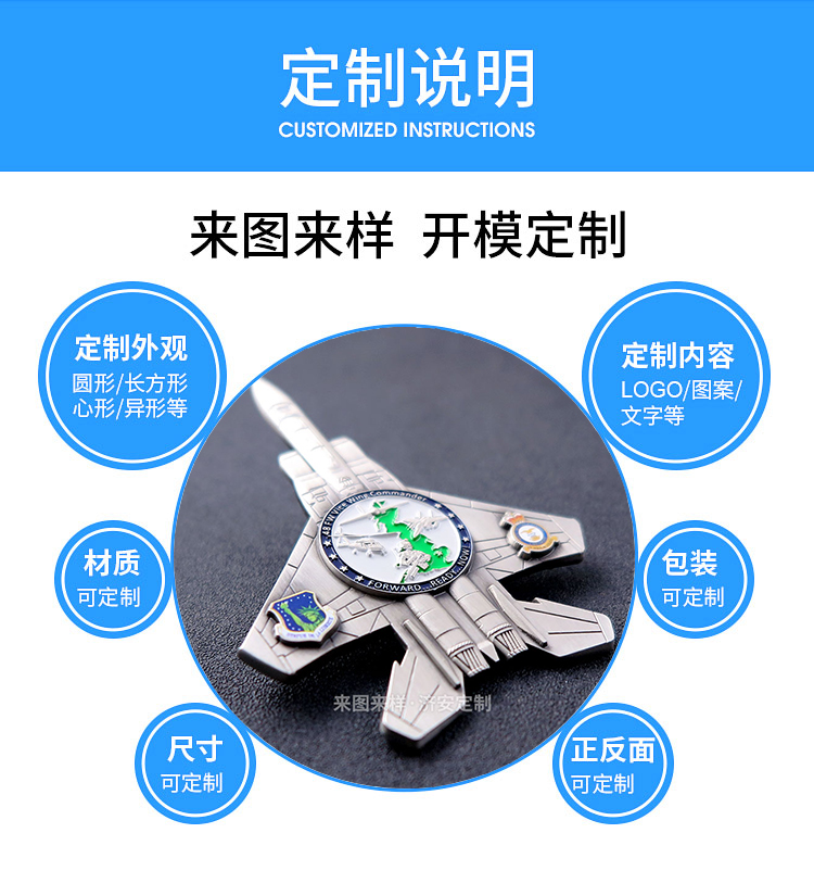 飛機造型紀念章,戰(zhàn)斗機模型徽章