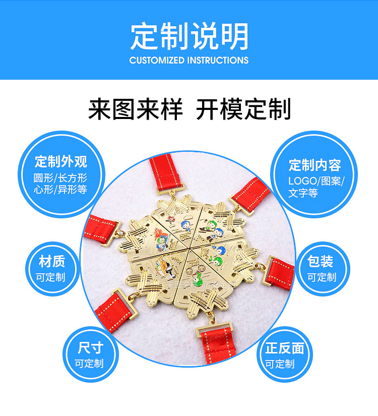 六片式拼圖獎(jiǎng)牌定制案例分享,團(tuán)隊(duì)活動(dòng)獎(jiǎng)牌制作廠家濟(jì)安