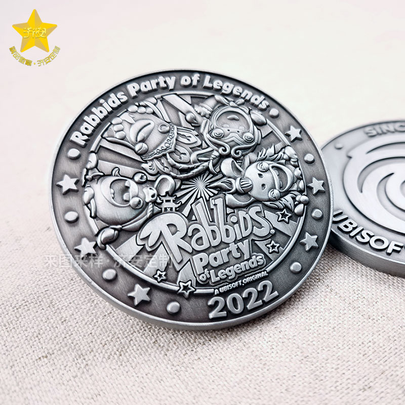 瘋狂的兔子動漫周邊紀念圓幣,影視IP文創(chuàng)衍生品紀念章定做