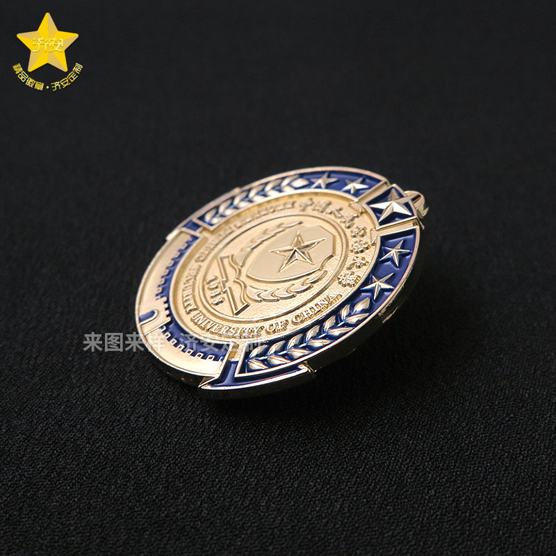 創(chuàng)意大學徽章定制案例之金屬浮雕徽章,凝聚學校文化底蘊