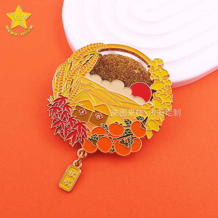 金屬流沙冰箱貼文創(chuàng)產(chǎn)品—《秋收》，寓意豐收的禮物