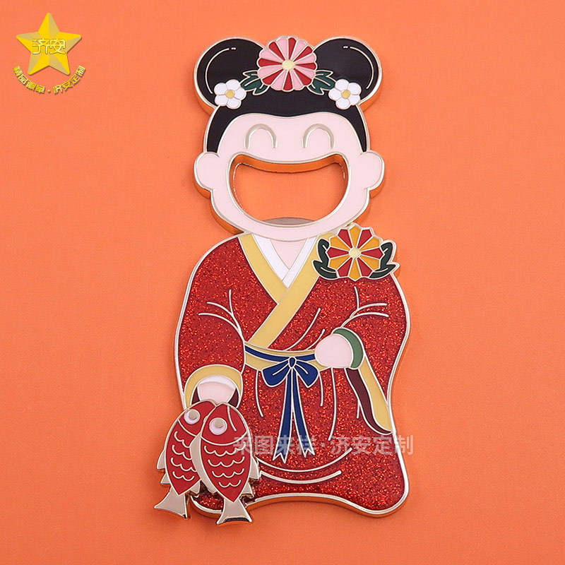 博物館文創(chuàng)：提魚(yú)陶俑開(kāi)瓶器冰箱貼
