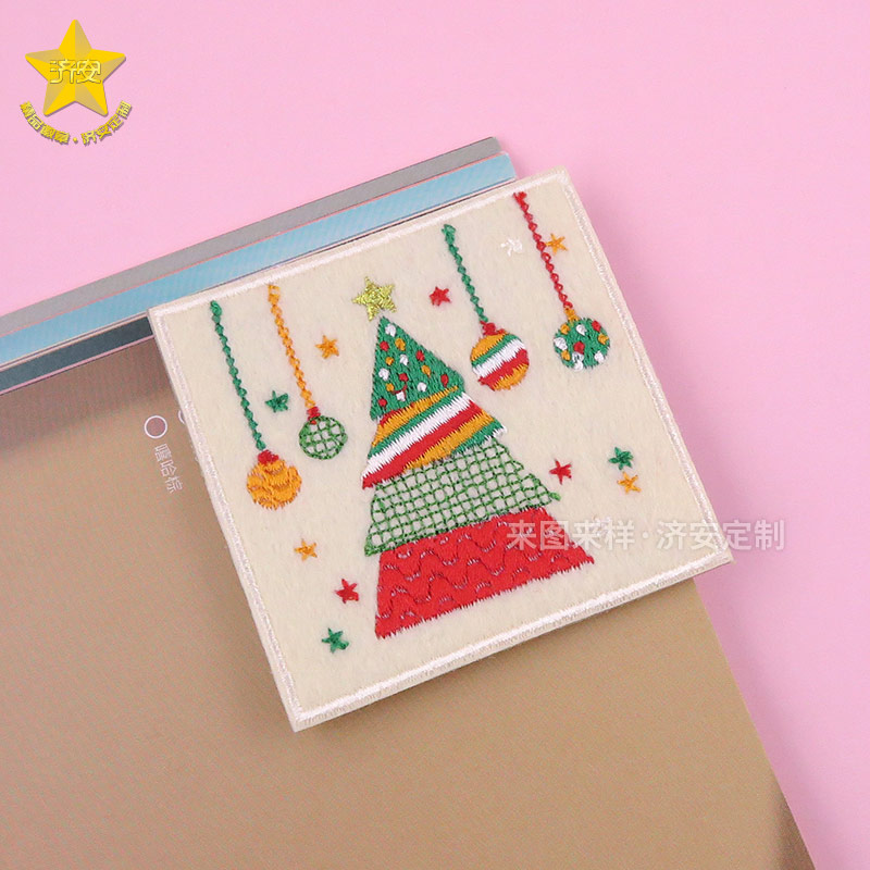 圣誕節(jié)刺繡書簽定制